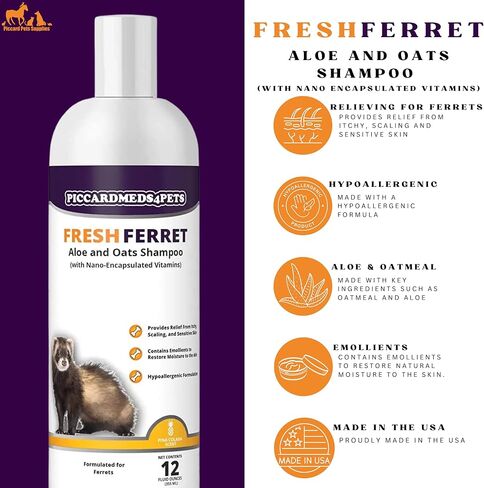 Piccardmedspets Fresh-Ferret Aloe and Oats Shampoo 12oz in Kuwait