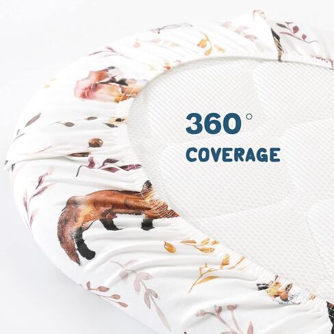 Stretchy Ultra Soft Fitted Bassinet Sheets 3 Pack, Universal Fitted for Oval Rectangle Bassinet Mattresses Safe and Snug, Stylish Bassinet Sheet Gender-Neutral Print for Baby in Saudi Arabia