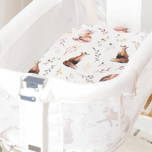 Stretchy Ultra Soft Fitted Bassinet Sheets 3 Pack, Universal Fitted for Oval Rectangle Bassinet Mattresses Safe and Snug, Stylish Bassinet Sheet Gender-Neutral Print for Baby in Saudi Arabia