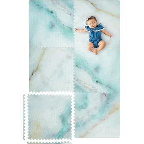Yay Mats Stylish Extra Large Puzzle Play Mat, Thick, Soft, Non - Toxic Foam Covers 6 ft x 4 ft. Expandable Tiles with Edges - EVA Foam Play Mat for Floor (Carter Mudcloth Tan) in Saudi Arabia