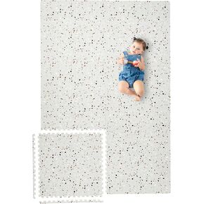 Yay Mats Stylish Extra Large Puzzle Play Mat, Thick, Soft, Non - Toxic Foam Covers 6 ft x 4 ft. Expandable Tiles with Edges - EVA Foam Play Mat for Floor (Carter Mudcloth Tan) in Saudi Arabia