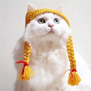 شعر مستعار للكلاب، شعر مستعار مجعد للكلاب، قابل للتعديل، زي للكلاب الأليفة، قبعة للقطط، مناسب للهالوين، الحفلات، التقاط الصور، شعر مستعار للكلاب الصغيرة والقطط (شعر أشقر مجعد) in Kuwait