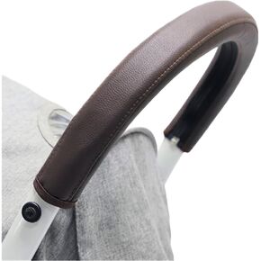MINILUJIA Soft Smooth Leather Bumper Handlebar Sleeve Protect Case for Baby Stroller Dustproof Protect Cover with Zipper Close One Pair in Kuwait