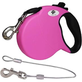 16ft Retractable Dog Leash for Large Breed Dogs up to 110 lbs with a Detachable Chew Proof Extender Wire Ropes (Black L) in Saudi Arabia