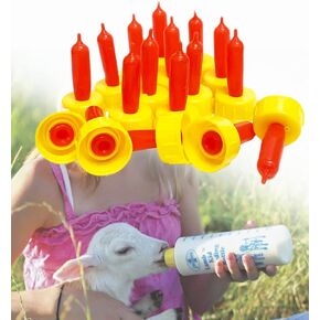 حلمات شرب حليب الحيوانات للحملان المرضعة - لوازم زجاجات تغذية المزرعة للماعز والجرو والكلاب والعجل والأغنام، 50 قطعة in Kuwait