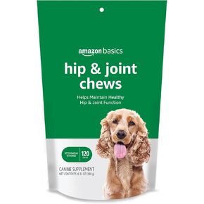 Amazon Basics Dog Hip & Joint Daily Supplement Chews with Glucosamine, MSM, and Vitamin C, Duck Flavored, 120 Count, Packaging May Vary in Kuwait