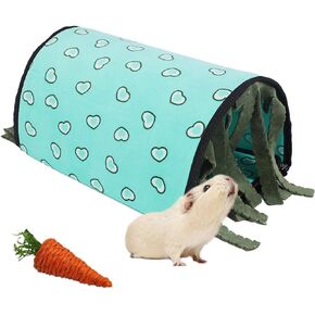 PINVNBY Guinea Pig Tunnel Small Animal Pets Tunnel Bed House Play Tube Toys Warm Plush Nest for Hedgehogs Rats Rabbit Chinchillas Ferrets Sleeping Resting(Blue) in Kuwait