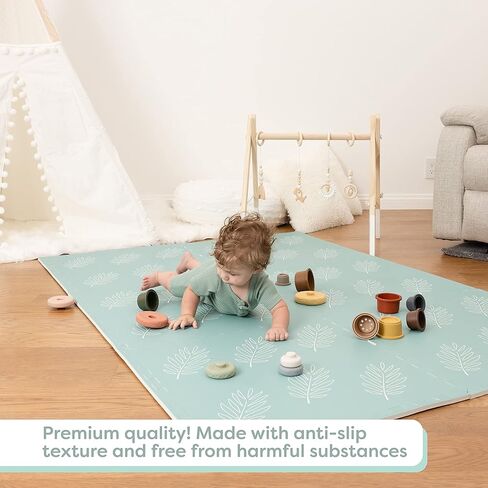 CHILDLIKE BEHAVIOR Baby Play Mat, 6 pcs - Play Pen Tummy Time & Crawling Mat - Play Mat for Baby with 72"x48" Interlocking Floor Puzzle Tiles - Baby Floor Mat for Infants & Toddlers (X-Large, Beige) in Kuwait