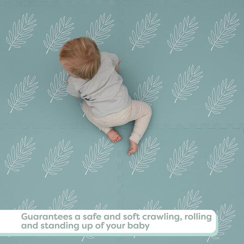 CHILDLIKE BEHAVIOR Baby Play Mat, 6 pcs - Play Pen Tummy Time & Crawling Mat - Play Mat for Baby with 72"x48" Interlocking Floor Puzzle Tiles - Baby Floor Mat for Infants & Toddlers (X-Large, Beige) in Kuwait