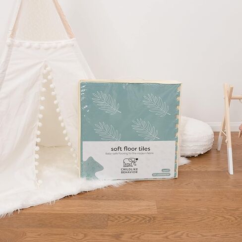 CHILDLIKE BEHAVIOR Baby Play Mat, 6 pcs - Play Pen Tummy Time & Crawling Mat - Play Mat for Baby with 72"x48" Interlocking Floor Puzzle Tiles - Baby Floor Mat for Infants & Toddlers (X-Large, Beige) in Kuwait