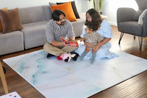 Yay Mats Stylish Extra Large Puzzle Play Mat, Thick, Soft, Non - Toxic Foam Covers 6 ft x 4 ft. Expandable Tiles with Edges - EVA Foam Play Mat for Floor (Carter Mudcloth Tan) in Saudi Arabia