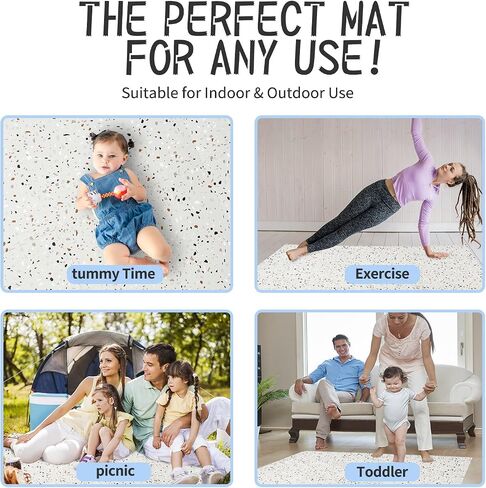 Yay Mats Stylish Extra Large Puzzle Play Mat, Thick, Soft, Non - Toxic Foam Covers 6 ft x 4 ft. Expandable Tiles with Edges - EVA Foam Play Mat for Floor (Carter Mudcloth Tan) in Kuwait