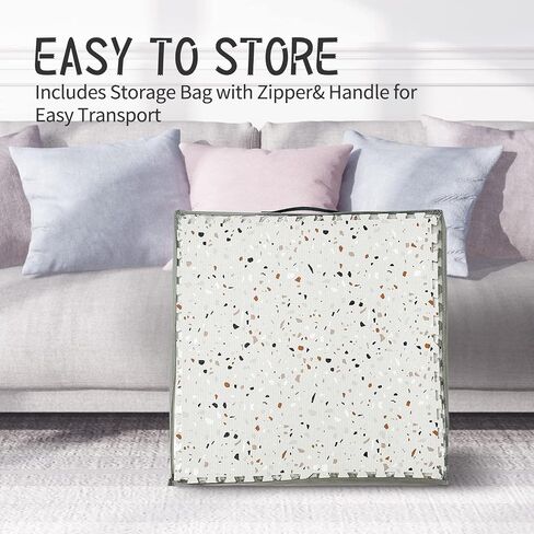 Yay Mats Stylish Extra Large Puzzle Play Mat, Thick, Soft, Non - Toxic Foam Covers 6 ft x 4 ft. Expandable Tiles with Edges - EVA Foam Play Mat for Floor (Carter Mudcloth Tan) in Kuwait