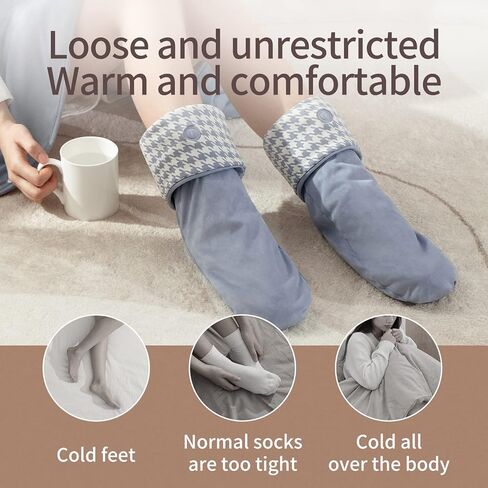 جوارب ساخنة للرجال والنساء، جوارب تسخين كهربائية قابلة لإعادة الشحن بقدرة 4000 مللي أمبير في الساعة، جوارب تسخين تعمل بالبطارية قابلة للغسل للشتاء/النوم/الداخل/الطقس البارد، جوارب حرارية لتدفئة القدم in Kuwait