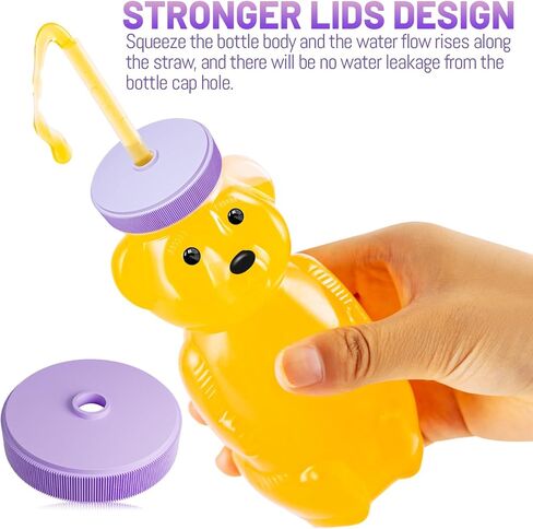 4 قطع أكواب على شكل دب العسل، أكواب للأطفال مع 8 مصاصات مرنة وفرشاة واحدة للمصاصة، زجاجة عصير على شكل دب سعة 8 أونصة لتغذية الرضع واحتياجات الشرب للأشخاص الذين يعانون من ضعف صحة الفم (أزرق) in Kuwait