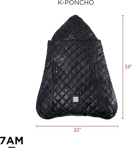 7AM Enfant Baby Carrier Cover - K-Poncho Universal Winter Ultra Soft Plush Lining, Multifunction Stroller & Car Seat Blanket Cover, Water Repellent Bunting Bag for Cold Weather | 0-3T in Kuwait