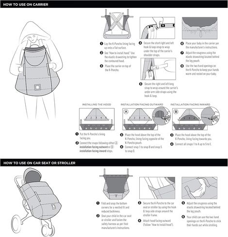 7AM Enfant Baby Carrier Cover - K-Poncho Universal Winter Ultra Soft Plush Lining, Multifunction Stroller & Car Seat Blanket Cover, Water Repellent Bunting Bag for Cold Weather | 0-3T in Kuwait