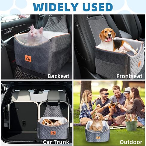 Dianyere Dog Car Seat for Small Medium Dog, Memory Foam Dog Booster Car Seat up to 25lbs with Washable Removable Cover, Anti-Slip Pet Travel Bed with Storage Pocket, Dog Seat Belt, 2 Dog Blankets in Saudi Arabia