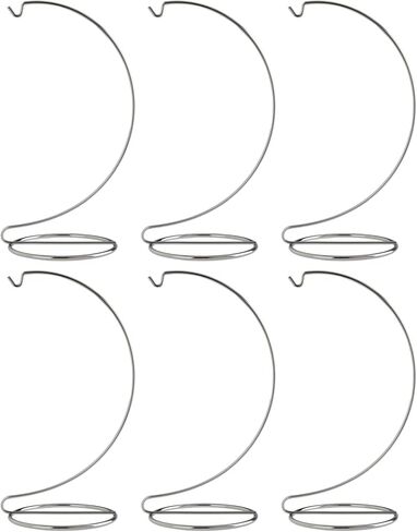 Creative Hobbies® 10 Inch Tall Silver Chrome Wire Ornament Display Hanger Stands for Displaying Christmas Ornaments, Glass Terrariums | Pack of 6 Stands in Saudi Arabia