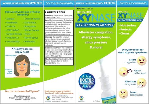 رذاذ الأنف الملحي الطبيعي من Xynase مع إكسيليتول - يخفف احتقان الأنف والأنف الجاف وأعراض الحساسية وضغط الجيوب الأنفية (0.75 أونصة سائلة لكل منهما) 3 عبوات in Saudi Arabia