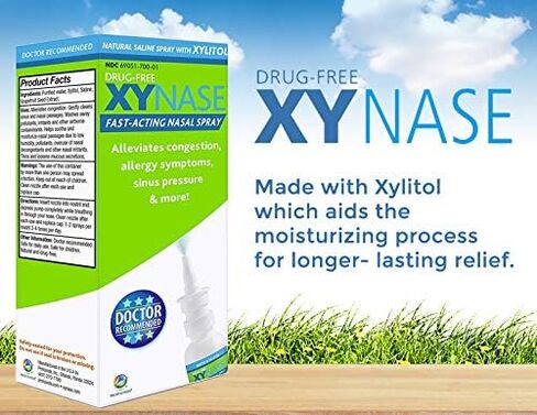 رذاذ الأنف الملحي الطبيعي من Xynase مع إكسيليتول - يخفف احتقان الأنف والأنف الجاف وأعراض الحساسية وضغط الجيوب الأنفية (0.75 أونصة سائلة لكل منهما) 3 عبوات in Saudi Arabia