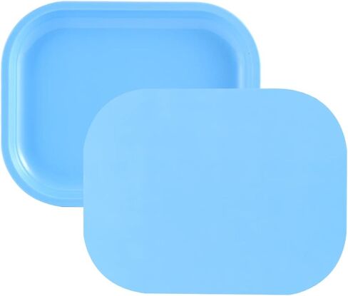 HOKirin Metal Tray with Soft Magnetic Lid,Metal Small Tray with Spill Proof Cover,Cute Black Blank Decorative Tray,Perfect for Home and On-The-Go,7" x 5.5" x 0.6“ in Kuwait