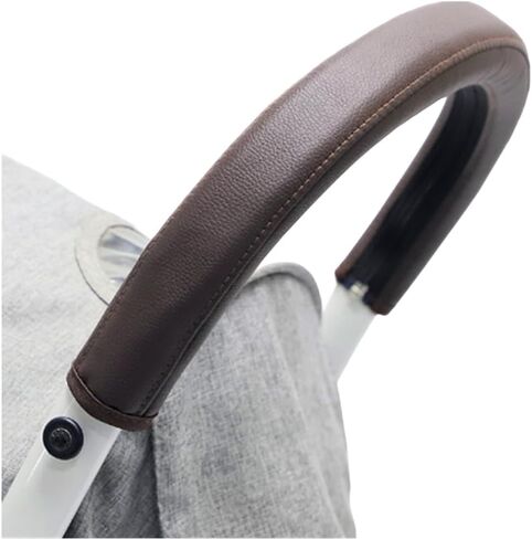 MINILUJIA Soft Smooth Leather Bumper Handlebar Sleeve Protect Case for Baby Stroller Dustproof Protect Cover with Zipper Close One Pair in Saudi Arabia