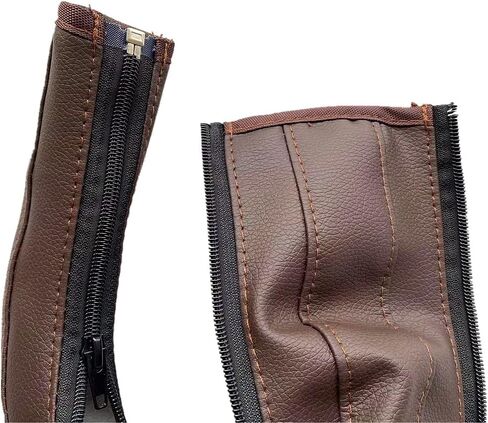 MINILUJIA Soft Smooth Leather Bumper Handlebar Sleeve Protect Case for Baby Stroller Dustproof Protect Cover with Zipper Close One Pair in Saudi Arabia