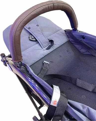 MINILUJIA Soft Smooth Leather Bumper Handlebar Sleeve Protect Case for Baby Stroller Dustproof Protect Cover with Zipper Close One Pair in Saudi Arabia