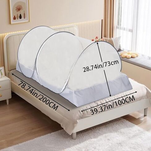 CMINGJ Foldable Mosquito Net Tent Portable Mosquito Net Pop-Up Travel Mosquito Net for Bed Free Installation-Suitable for Baby Adults Bedroom, Camping, nap, Patio with Side Zipper Large (White net) in Saudi Arabia