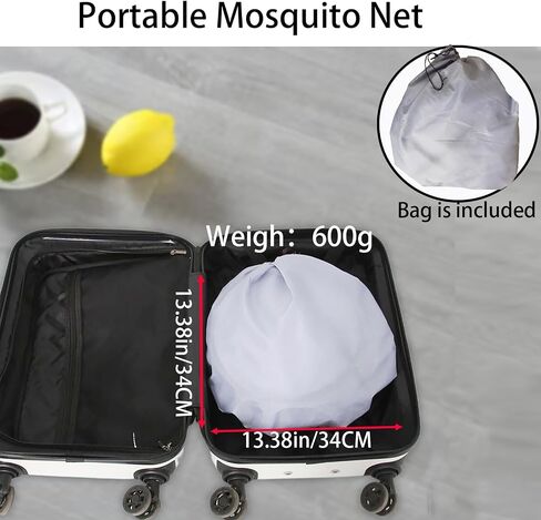 CMINGJ Foldable Mosquito Net Tent Portable Mosquito Net Pop-Up Travel Mosquito Net for Bed Free Installation-Suitable for Baby Adults Bedroom, Camping, nap, Patio with Side Zipper Large (White net) in Saudi Arabia