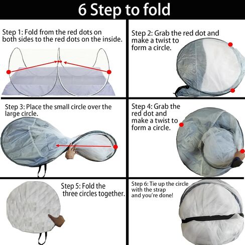 CMINGJ Foldable Mosquito Net Tent Portable Mosquito Net Pop-Up Travel Mosquito Net for Bed Free Installation-Suitable for Baby Adults Bedroom, Camping, nap, Patio with Side Zipper Large (White net) in Saudi Arabia