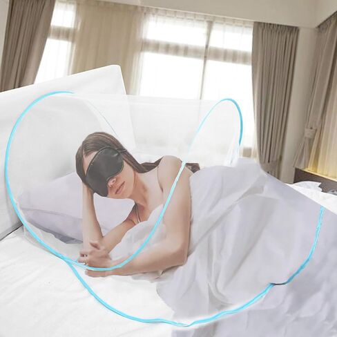 CMINGJ Portable Mosquito Head Net Foldable Pop-Up Travel Essentials Mosquito Net for Bed Free Installation-Large Size Suitable for Bedroom, Camping, nap (Extra Large) in Saudi Arabia