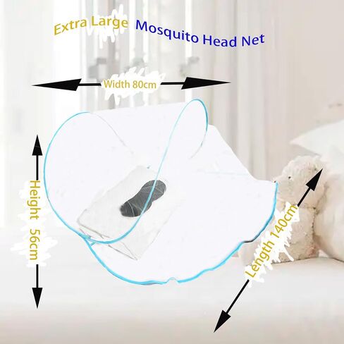 CMINGJ Portable Mosquito Head Net Foldable Pop-Up Travel Essentials Mosquito Net for Bed Free Installation-Large Size Suitable for Bedroom, Camping, nap (Extra Large) in Saudi Arabia