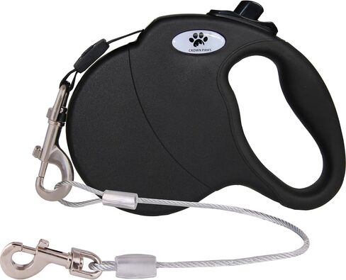 13ft Retractable Dog Leash for Small Breed Dogs up to 22 lbs with a Detachable Chew Proof Extender Wire Ropes (Black S) in Saudi Arabia