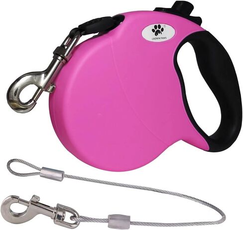 13ft Retractable Dog Leash for Small Breed Dogs up to 22 lbs with a Detachable Chew Proof Extender Wire Ropes (Black S) in Saudi Arabia