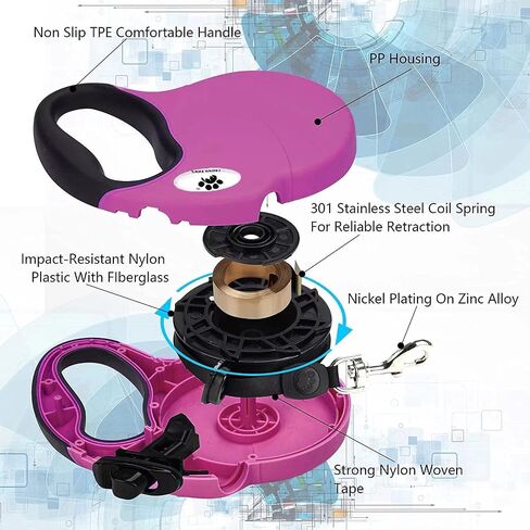 13ft Retractable Dog Leash for Small Breed Dogs up to 22 lbs with a Detachable Chew Proof Extender Wire Ropes (Black S) in Saudi Arabia