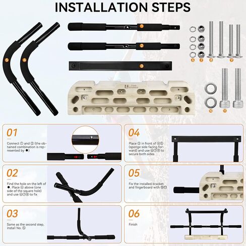 لوحة تعليق لتسلق الصخور تعمل مع شريط سحب للباب؛ بما في ذلك حامل الهاتف والأباريق والقرص والجيوب والحواف والمنحدرات للتدريب على تسلق الصخور in Kuwait