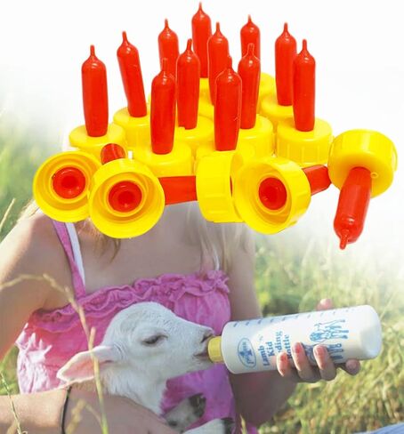 حلمات شرب حليب الحيوانات للحملان المرضعة - لوازم زجاجات تغذية المزرعة للماعز والجرو والكلاب والعجل والأغنام، 50 قطعة in Kuwait