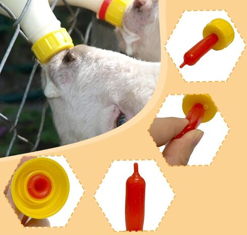 حلمات شرب حليب الحيوانات للحملان المرضعة - لوازم زجاجات تغذية المزرعة للماعز والجرو والكلاب والعجل والأغنام، 50 قطعة in Kuwait