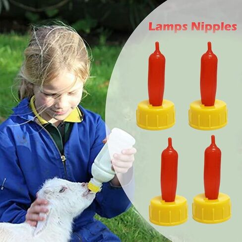 حلمات شرب حليب الحيوانات للحملان المرضعة - لوازم زجاجات تغذية المزرعة للماعز والجرو والكلاب والعجل والأغنام، 50 قطعة in Kuwait