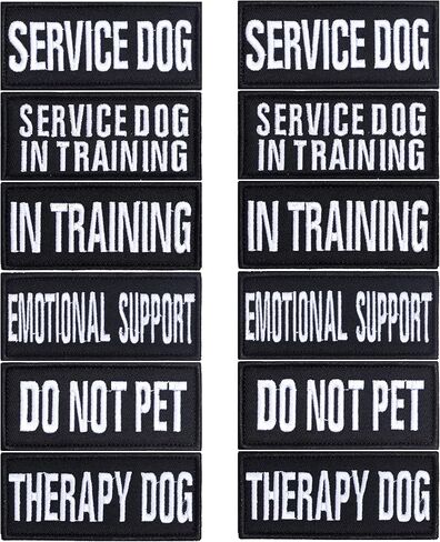 Pistha 12 Pieces Removable Tactical Dog Harness Service Dog Vest Patches Do Not Pet in Training and Emotional Support Dog Vest Patches(3.6 x 1.6Inch) in Kuwait