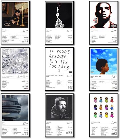 يانغاو ملصق البوم موسيقى دريك تيك كير سكوربين فيوز سو فار غون شكرا مي لاحقا (بدون اطار، 8 × 12 انش - 9 قطع) in Kuwait