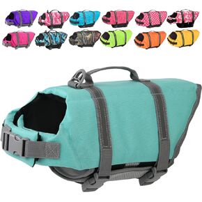 Doglay Dog Life Jacket, Dog Life Vest for Swimming Boating, Adjustable Puppy Life Jacket with Reflective Stripes, Superior Buoyancy Dog Swimming Vest for Small Medium and Large Dogs