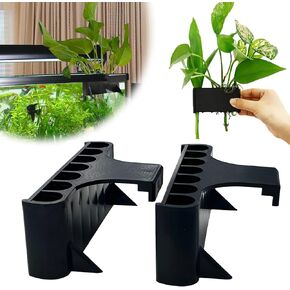 Eurmali 2PC 7 Holes Upgraded Aquatic Plant Cup, Aquarium Plant Holder for Tank, Perfect for Fish Tank Aquaponic Plant Cultivation and Aquascape Decorations on Top of Tank (Black) in Kuwait