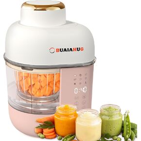 صانع طعام الأطفال من BUAIAHUG، جهاز هريس طعام الأطفال 10 في 1، جهاز بخار، خلاط، طباخ، هراسة، هريس، يحافظ على الدفء والمؤقت، آمن للاستخدام في غسالة الأطباق، تحكم بشاشة تعمل باللمس in Kuwait