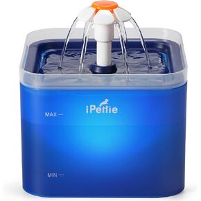 iPettie Neverland Cat Water Fountain with LED Light, 67oz/2.0L, Ultra Quiet Cat Drinking Fountain with Filter, Automatic Pet Water Fountain for Cats and Small Dogs, Blue