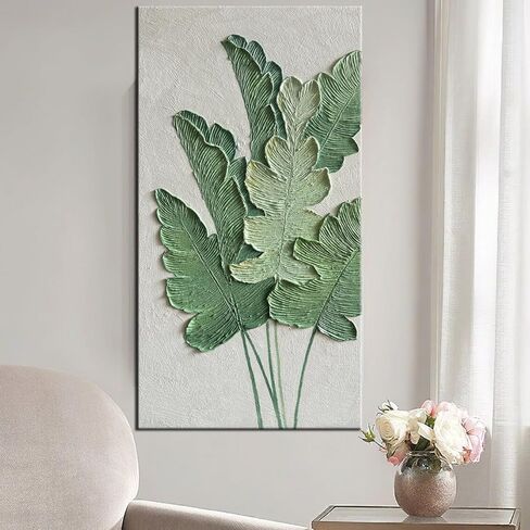 YaSheng Art-Canvas Wall Art with 3D Hand Painted Textured Modern Large Oil Painting Contemprary Aesthetic Floral Pictures for Living Room Bedroom DinningDecor (24x48inch, YS170) in Kuwait