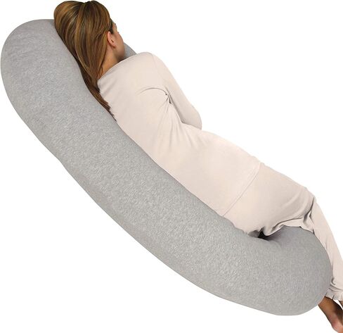 وسادة الجسم الكاملة من Leachco Snoogle Chic Jersey - رمادي منقط، عدد 1 (عبوة من 1) وغطاء بديل Snoogle، بوليستر، طيور/أوراق زرقاء in Kuwait