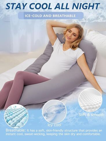 Pregnancy Pillow, Removable Cover Premium U Shaped Maternity Pillow, Support Back, Hips, Legs, Belly for Pregnant Women Sleeping (Dark Grey) in Saudi Arabia